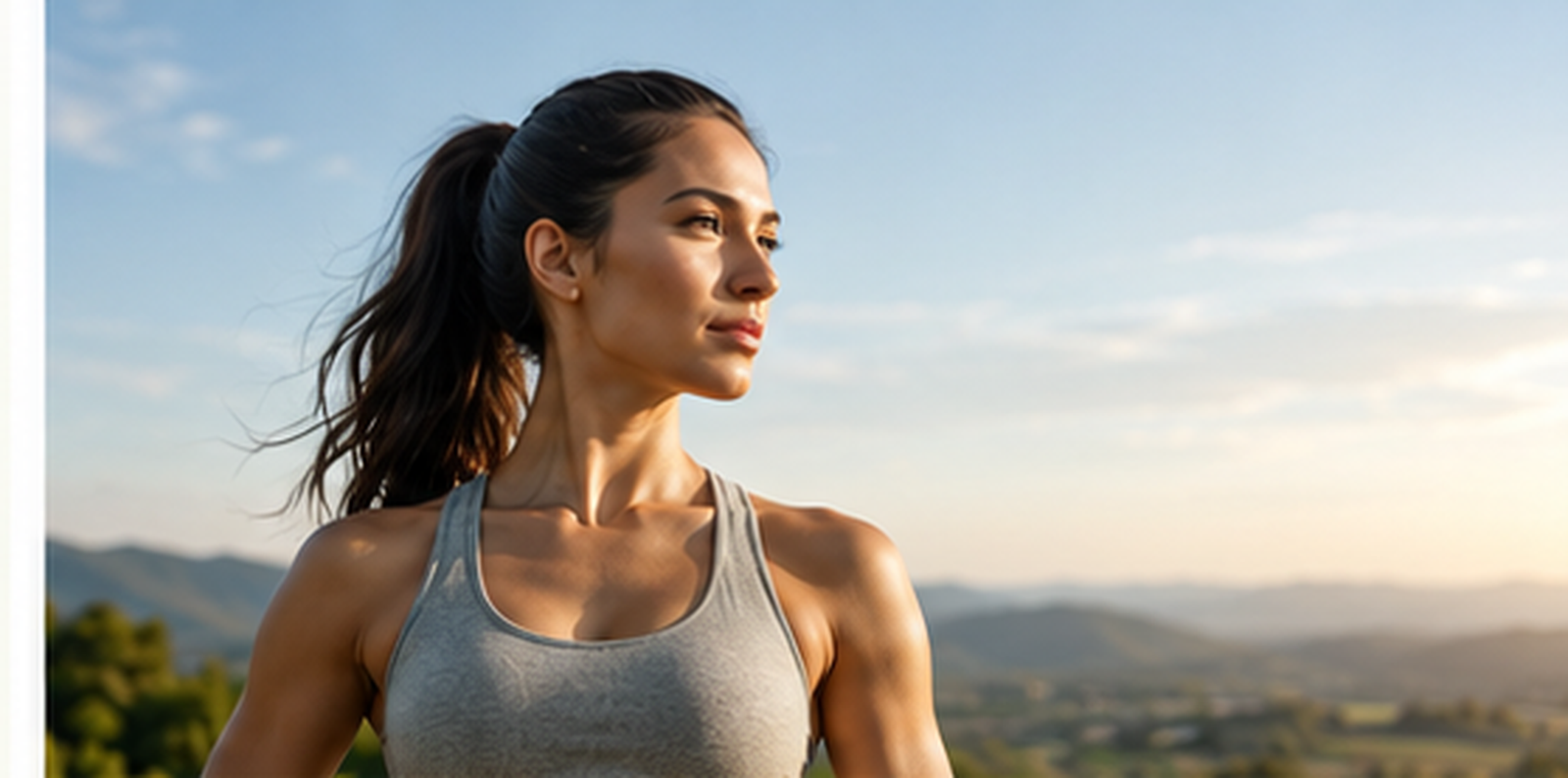 Active woman enjoying an outdoor wellness routine